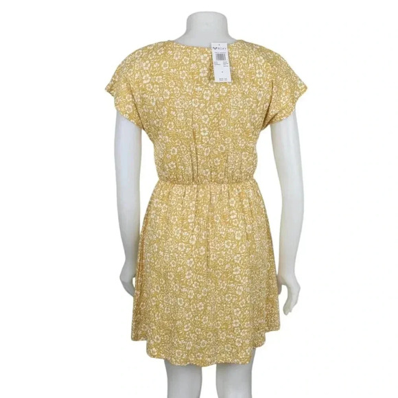 NWT Roxy  Dress Floral Sundress Simple Thoughts Yellow Size Medium - Picture 8 of 14